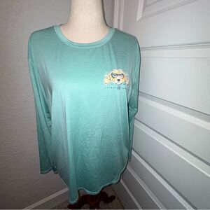 Lauren James Long Sleeve “Shades & Sands”Graphic Print Shirt Blouse Top